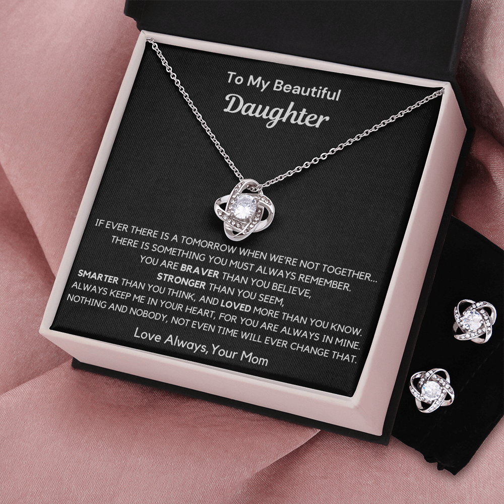 Almost Sold Out- Daughter- Love Knot Earring & Necklace Set