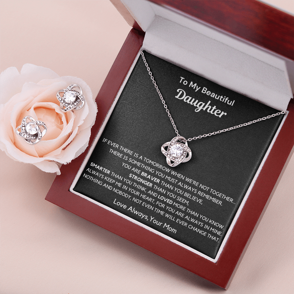 Almost Sold Out- Daughter- Love Knot Earring & Necklace Set