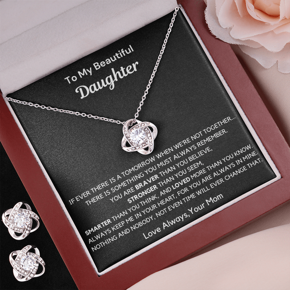 Almost Sold Out- Daughter- Love Knot Earring & Necklace Set