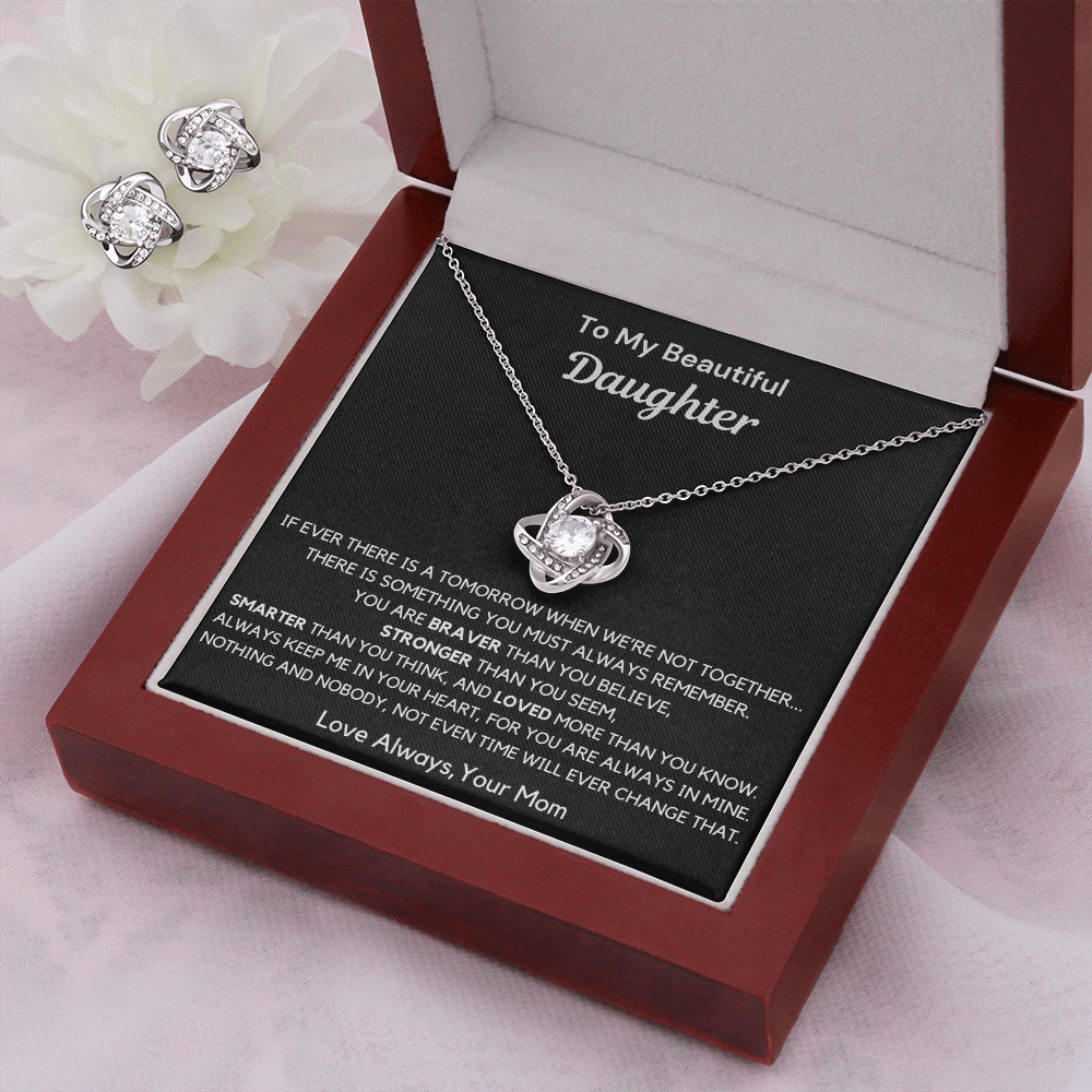 Almost Sold Out- Daughter- Love Knot Earring & Necklace Set