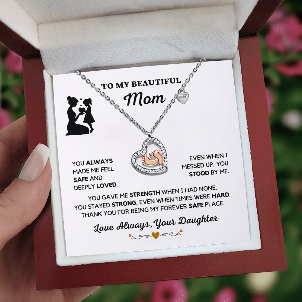 Almost Sold Out- My Beautiful Mom - Heart Necklace