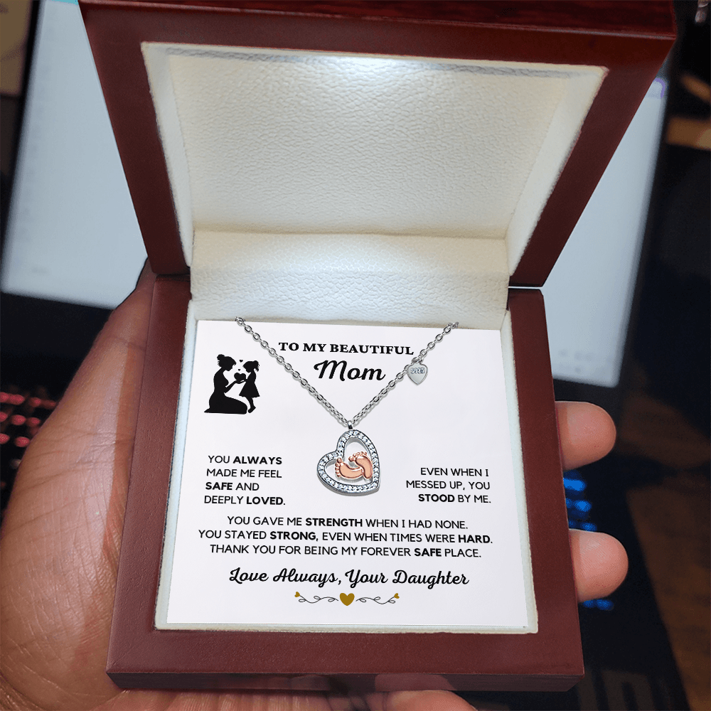 Almost Sold Out- My Beautiful Mom - Heart Necklace